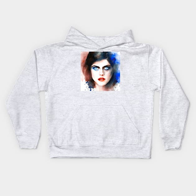 Alexandra Daddario Kids Hoodie by Sobalvarro